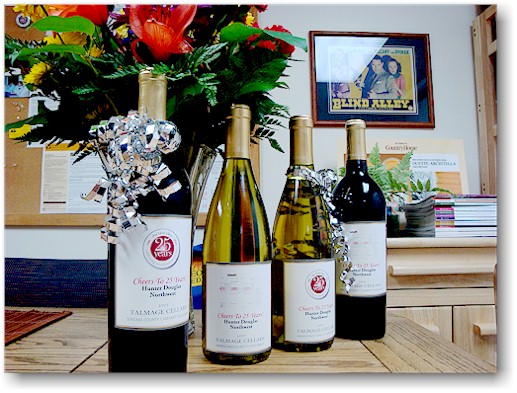 By the way, the cheese was great, but the wine was even better. The wine labels had our 25th Anniversary logo on some of the bottles and an image of the first order that we placed with Custom Bilt in 1984.